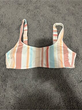 Xhilaration Pastel Striped Bikini Top in Pink, Blue, Yellow, Cream